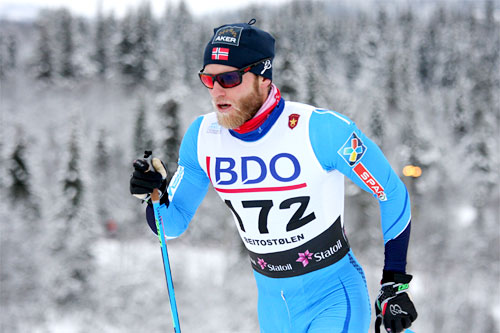 Martin Johnsrud Sundby på vei mot seier i vinterens første renn, 15 km klassisk i Beitosprinten 2014. Foto: Geir Nilsen/Langrenn.com. Martin Johnsrud Sundby på vei mot seier i vinterens første renn, 15 km klassisk i Beitosprinten 2014. Foto: Geir Nilsen/Langrenn.com.