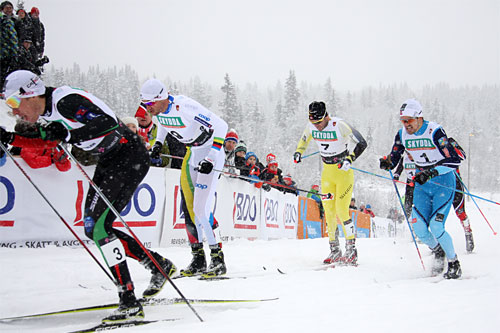Illustrasjonsbilde. Fra venstre: Ola Vigen Hattestad, Petter Northug, Johan Kjølstad og Sondre Turvoll Fossli. Foto: Geir Nilsen/Langrenn.com. Illustrasjonsbilde. Fra venstre: Ola Vigen Hattestad, Petter Northug, Johan Kjølstad og Sondre Turvoll Fossli. Foto: Geir Nilsen/Langrenn.com.