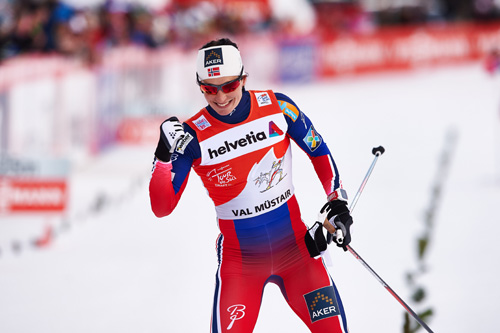 Marit Bjørgen tok her en klar seier i sprinten på 3. etappe av Tour de Ski 2015 i Val Müstair. Denne og de andre etappeseirene i Tour de Ski teller nå som seier i verdenscupen. Foto: Felgenhauer/NordicFocus. Marit Bjørgen tok her en klar seier i sprinten på 3. etappe av Tour de Ski 2015 i Val Müstair. Denne og de andre etappeseirene i Tour de Ski teller nå som seier i verdenscupen. Foto: Felgenhauer/NordicFocus.