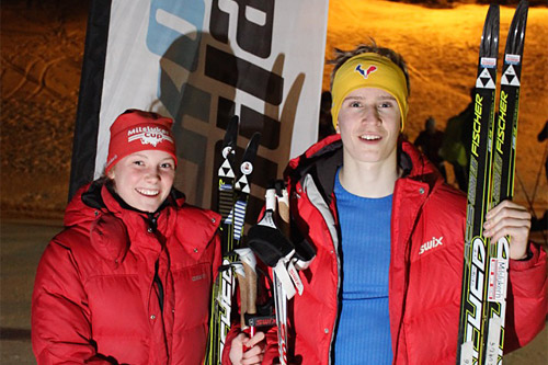 Pia Stangebye og Nicolay Sevang gikk aller raskest i den første utgaven av KollmilaOpp 2015. Arrangørfoto. Pia Stangebye og Nicolay Sevang gikk aller raskest i den første utgaven av KollmilaOpp 2015. Arrangørfoto.