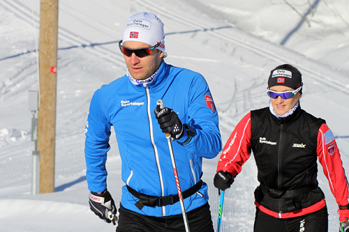 Lars Petter Stormo og kona Trude ute på trening i Montebelloløypene februar 2015. Foto: Montebellotrippelen. Lars Petter Stormo og kona Trude ute på trening i Montebelloløypene februar 2015. Foto: Montebellotrippelen.