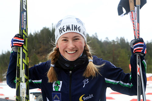 Martine Engebretsen gikk til topps på 5 km klassisk under Junior-NM i Hommelvik 2015. Foto: Erik Borg. Martine Engebretsen gikk til topps på 5 km klassisk under Junior-NM i Hommelvik 2015. Foto: Erik Borg.