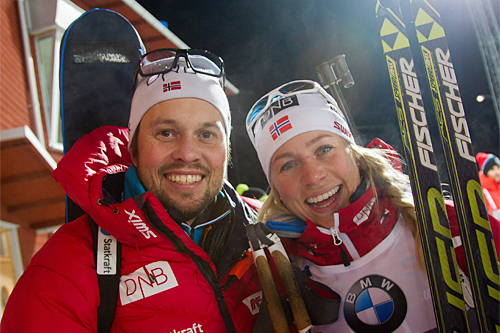 Søskenparet Stian og Tiril Eckhoff, han landslagstrener, hun i verdenstoppen. Foto: Manzoni/NordicFocus. Søskenparet Stian og Tiril Eckhoff, han landslagstrener, hun i verdenstoppen. Foto: Manzoni/NordicFocus.