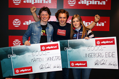 Petter Reistad (midten) er initiativtaker for stipendet Rookie of the Year. I 2015 gikk det til Mårten Soleng Skinstad og Ingeborg Eide. Foto: Stian Trømborg/Alpina. Petter Reistad (midten) er initiativtaker for stipendet Rookie of the Year. I 2015 gikk det til Mårten Soleng Skinstad og Ingeborg Eide. Foto: Stian Trømborg/Alpina.