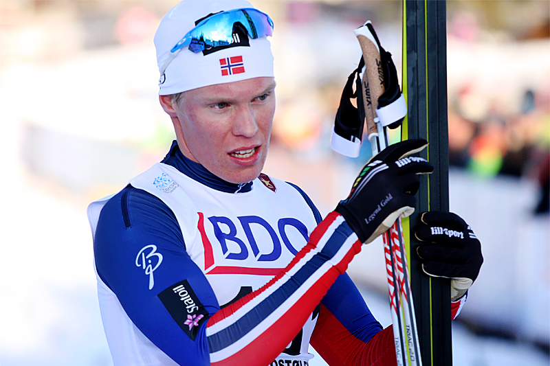 Martin Løwstrøm Nyenget har her sikret seg 2. plass på 15 km klassisk i Beitosprinten 2015. Foto: Erik Borg. Martin Løwstrøm Nyenget har her sikret seg 2. plass på 15 km klassisk i Beitosprinten 2015. Foto: Erik Borg.