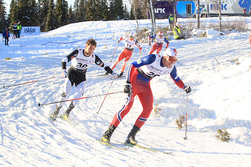 Kvartfinale-heat under sprinten i Beitosprinten 2015. Fremst Even Northug, deretter følger brødrene Tomas og Petter. Foto: Erik Borg. Kvartfinale-heat under sprinten i Beitosprinten 2015. Fremst Even Northug, deretter følger brødrene Tomas og Petter. Foto: Erik Borg.