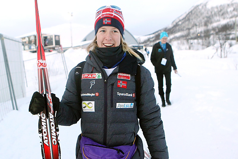 Silje Øyre Slind var strålende fornøyd med bronsemedalje på NM-sprinten i Tromsø 2016. Foto: Erik Borg. Silje Øyre Slind var strålende fornøyd med bronsemedalje på NM-sprinten i Tromsø 2016. Foto: Erik Borg.