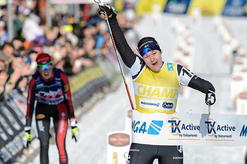 Britta Johansson Norgren spurtslo Katerina Smutna og tok seieren i Marcialonga 2016. Foto: Rauschendorfer/NordicFocus. Britta Johansson Norgren spurtslo Katerina Smutna og tok seieren i Marcialonga 2016. Foto: Rauschendorfer/NordicFocus.