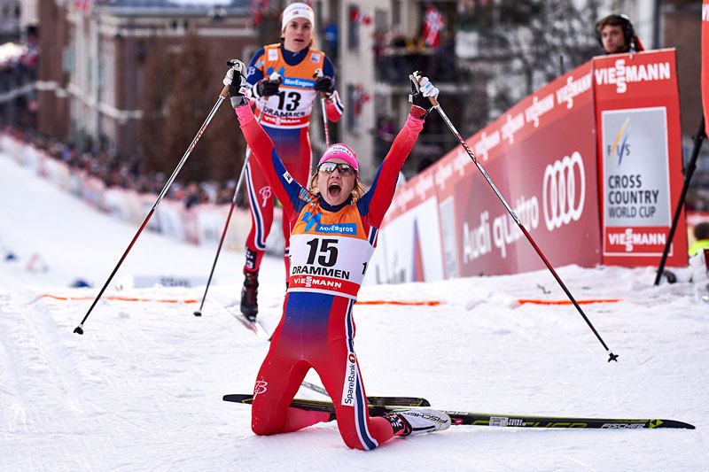 Maiken Caspersen Falla slo tilbake etter lang sykdomsperiode og toppet verdenscupsprinten i Drammen 2016. Foto: Felgenhauer/NordicFocus. Maiken Caspersen Falla slo tilbake etter lang sykdomsperiode og toppet verdenscupsprinten i Drammen 2016. Foto: Felgenhauer/NordicFocus.