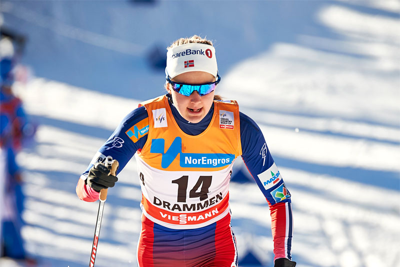 Ingvild Flugstad Østberg på vei mot 2. plass under verdenscupsprinten i Drammen 2016. Foto: Felgenhauer/NordiFocus. Ingvild Flugstad Østberg på vei mot 2. plass under verdenscupsprinten i Drammen 2016. Foto: Felgenhauer/NordiFocus.