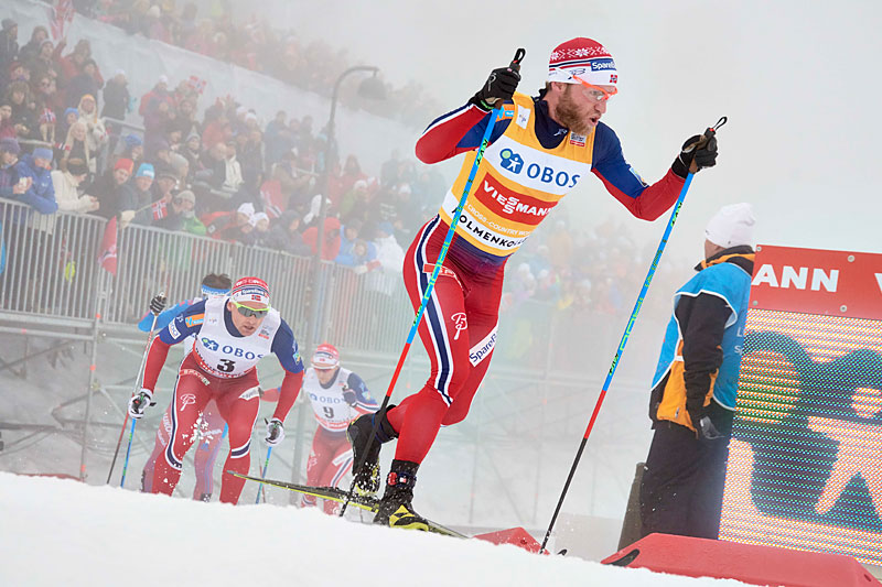Martin Johnsrud Sundby på vei mot klar seier under 5-mila i Holmenkollen 2016. Foto: Felgenhauer/NordicFocus. Martin Johnsrud Sundby på vei mot klar seier under 5-mila i Holmenkollen 2016. Foto: Felgenhauer/NordicFocus.