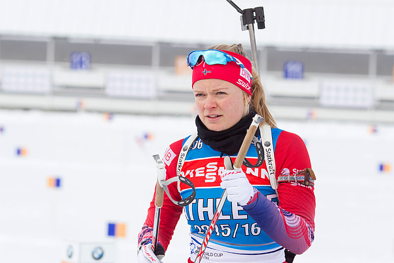 Kaia Wøien Nicolaisen i Presque Isle og USA hvor verdenscupen i skiskyting er innom vinteren 2016. Foto: Manzoni/NordicFocus. Kaia Wøien Nicolaisen i Presque Isle og USA hvor verdenscupen i skiskyting er innom vinteren 2016. Foto: Manzoni/NordicFocus.