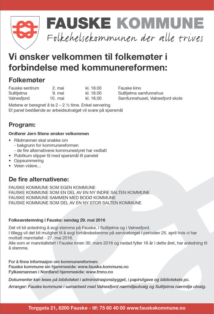 kommunereform valg og folkemøter annonse kommunereform valg og folkemøter annonse