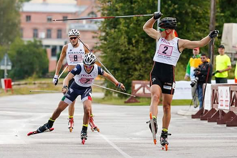 Sigurd Braathen Reigstad inn til sprintseier i juniorklassen under verdenscupen på rulleski i svenske Sollefteå forrige sommer. Foto: Flavio Becchis/Skirollisti.org. Sigurd Braathen Reigstad inn til sprintseier i juniorklassen under verdenscupen på rulleski i svenske Sollefteå forrige sommer. Foto: Flavio Becchis/Skirollisti.org.
