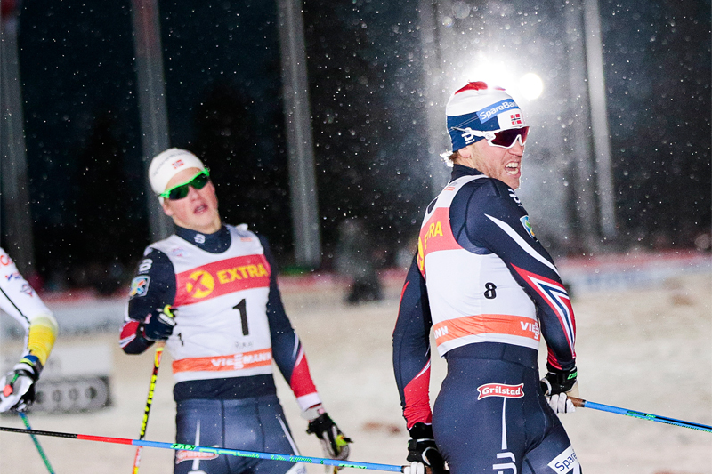 Pål Golberg kom inn som reserve og vant Kuusamo-sprinten i verdenscupen forrige vinter. Reserve var også mannen bak, Johannes Høsflot Klæbo, som tok 3. plass. Foto: Modica/NordicFocus. Pål Golberg kom inn som reserve og vant Kuusamo-sprinten i verdenscupen forrige vinter. Reserve var også mannen bak, Johannes Høsflot Klæbo, som tok 3. plass. Foto: Modica/NordicFocus.