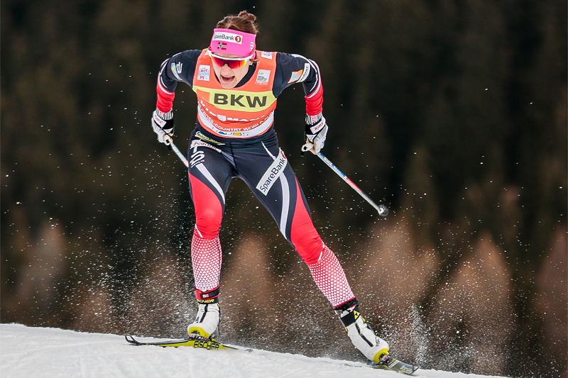 Maiken Caspersen Falla ble beste norske i Toblach lørdag og inngår i lagsprinten søndag. Foto: Modica/NordicFocus. Maiken Caspersen Falla ble beste norske i Toblach lørdag og inngår i lagsprinten søndag. Foto: Modica/NordicFocus.