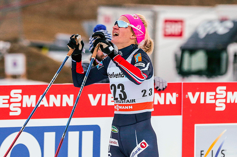 Kathrine Harsem var strålende fornøyd etter den sterke fjerdeplassen i Tour de Ski 2016-2017 sin første etappe, skøytesprinten i Val Müstair. Foto: Modica/NordicFocus. Kathrine Harsem var strålende fornøyd etter den sterke fjerdeplassen i Tour de Ski 2016-2017 sin første etappe, skøytesprinten i Val Müstair. Foto: Modica/NordicFocus.