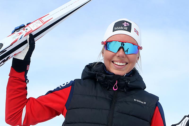 Marte Mæhlum Johansen stråler etter å ha avrundet en fantastisk sesong med seier i norgescupfinalen 2017 på Gålå. Foto: Erik Borg. Marte Mæhlum Johansen stråler etter å ha avrundet en fantastisk sesong med seier i norgescupfinalen 2017 på Gålå. Foto: Erik Borg.