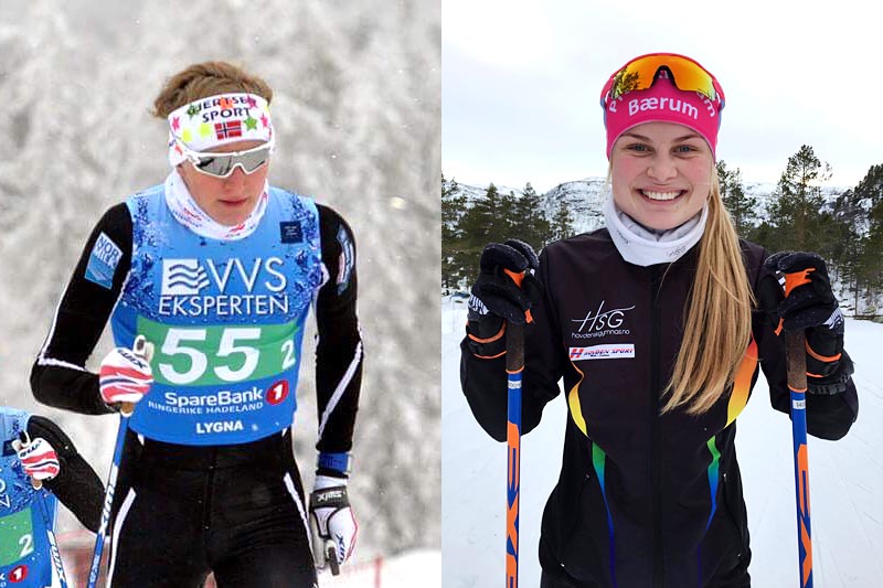 Til venstre Matias Øvrum og ved hans side Julie Bjervig Drivenes, de begge ble vinnere av Bli rå på ski-stipendet 2017. Foto: Ann Kristin Saastad og privat. Til venstre Matias Øvrum og ved hans side Julie Bjervig Drivenes, de begge ble vinnere av Bli rå på ski-stipendet 2017. Foto: Ann Kristin Saastad og privat.