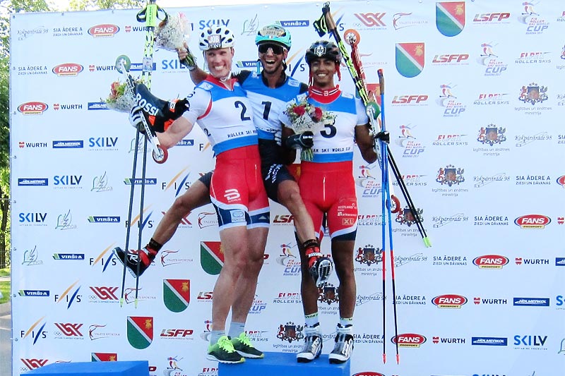 Vinneren Emanuele Becchis fra Italia flankert av nordmennene Ragnar Bragvin Andresen til venstre og Kristian Ankersen. De to sistnevnte ble henholdsvis nummer 2 og 3. Foto: Privat. Vinneren Emanuele Becchis fra Italia flankert av nordmennene Ragnar Bragvin Andresen til venstre og Kristian Ankersen. De to sistnevnte ble henholdsvis nummer 2 og 3. Foto: Privat.