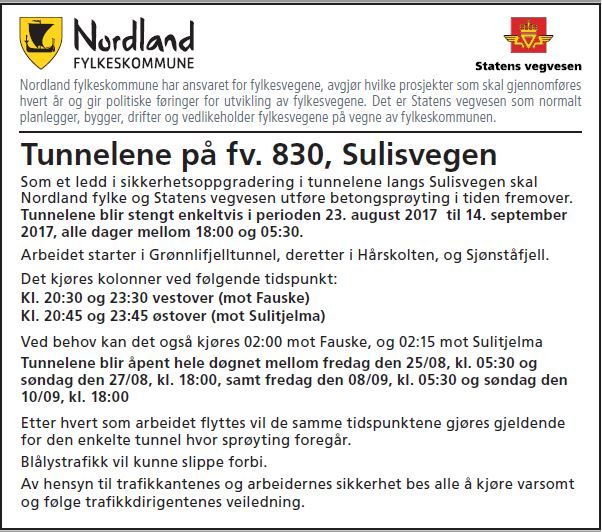 Tunnellarbeid mot Sulitjelma Tunnellarbeid mot Sulitjelma