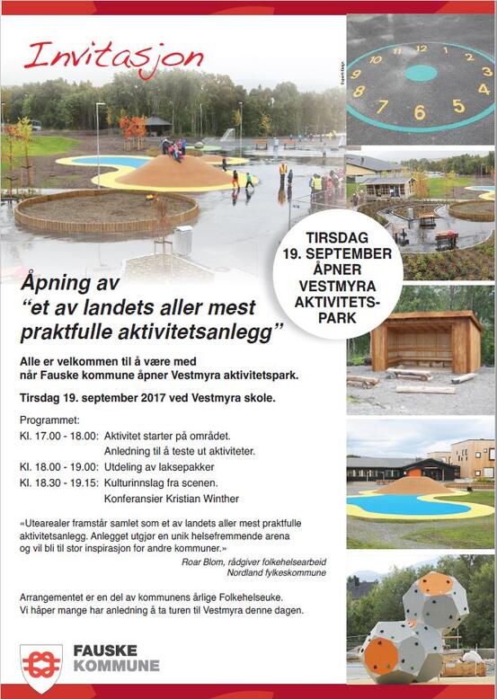 Åpning Vestmyra aktivietetspark kl.17-18