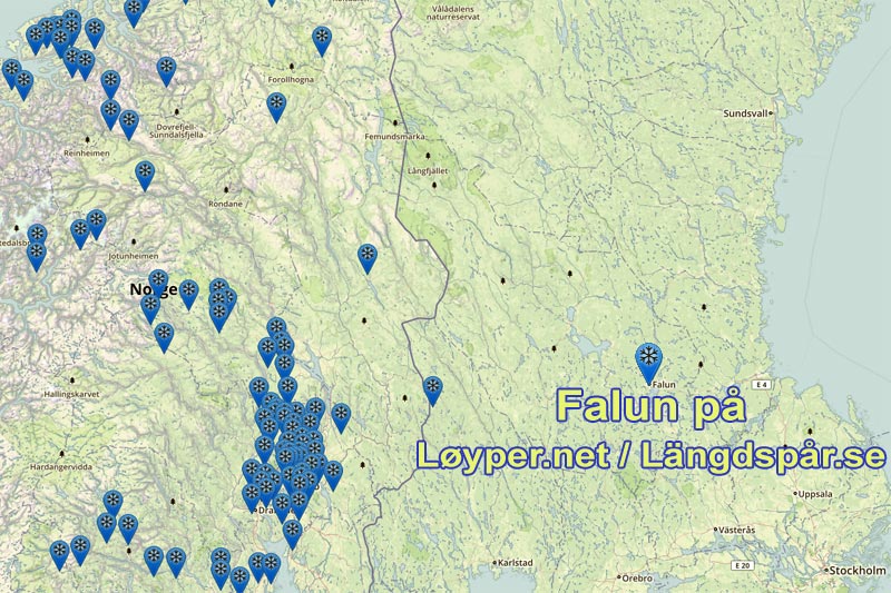 Løyper.net har slått igjennom i Sverige og etablert Längdspår.se og der fått med seg det svenske hovedanlegget i Falun, Lugnet, som blant annet brukes i forbindelse med Svenska Skidspelen. Grafikk: Längdspår.se / Langrenn.com. Løyper.net har slått igjennom i Sverige og etablert Längdspår.se og der fått med seg det svenske hovedanlegget i Falun, Lugnet, som blant annet brukes i forbindelse med Svenska Skidspelen. Grafikk: Längdspår.se / Langrenn.com.