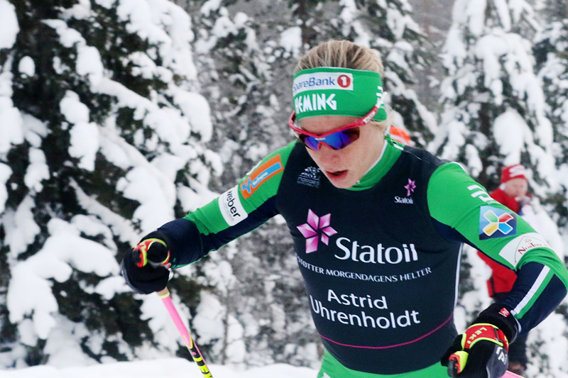 Astrid Uhrenholdt Jacobsen på vei mot sølvmedalje under NM på Ski på Gåsbu 2018, kun to tideler fra gullet. Foto: Erik Borg. Astrid Uhrenholdt Jacobsen på vei mot sølvmedalje under NM på Ski på Gåsbu 2018, kun to tideler fra gullet. Foto: Erik Borg.