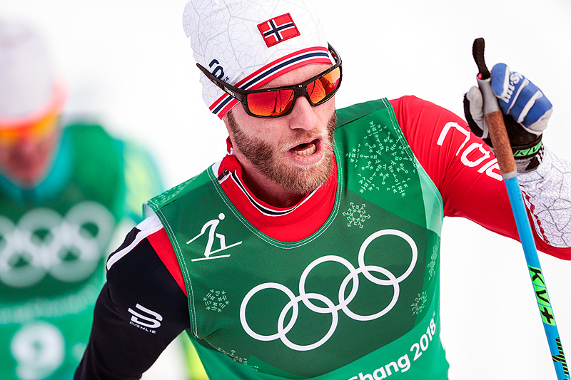 Martin Johnsrud Sundby i herrestafetten under OL i Pyeongchang 2018. Sundby gikk 2. etappe for det norske vinnerlaget. Foto: Modica/NordicFocus. Martin Johnsrud Sundby i herrestafetten under OL i Pyeongchang 2018. Sundby gikk 2. etappe for det norske vinnerlaget. Foto: Modica/NordicFocus.