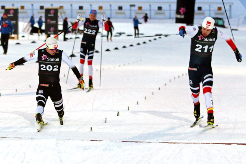 Sindre Bjørnestad Skar (nr. 202) har lengste tåspiss i sprintfinalen av Skandinavisk Cup i Trondheim og Granåsen 2018. Nærmest fulgte mannen til høyre i bildet, Erik Valnes. Foto: Norges Skiforbund. Sindre Bjørnestad Skar (nr. 202) har lengste tåspiss i sprintfinalen av Skandinavisk Cup i Trondheim og Granåsen 2018. Nærmest fulgte mannen til høyre i bildet, Erik Valnes. Foto: Norges Skiforbund.