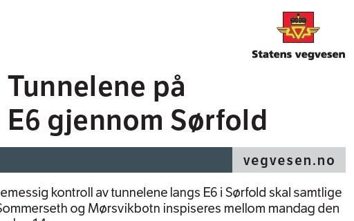 Tunneler Sørfold inspeksjon utklipp