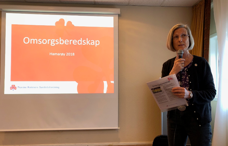 Inger Lise Brenna, leder Innhavet sanitetsforening ønsker frivillige til omsorgsberedskapsgruppen