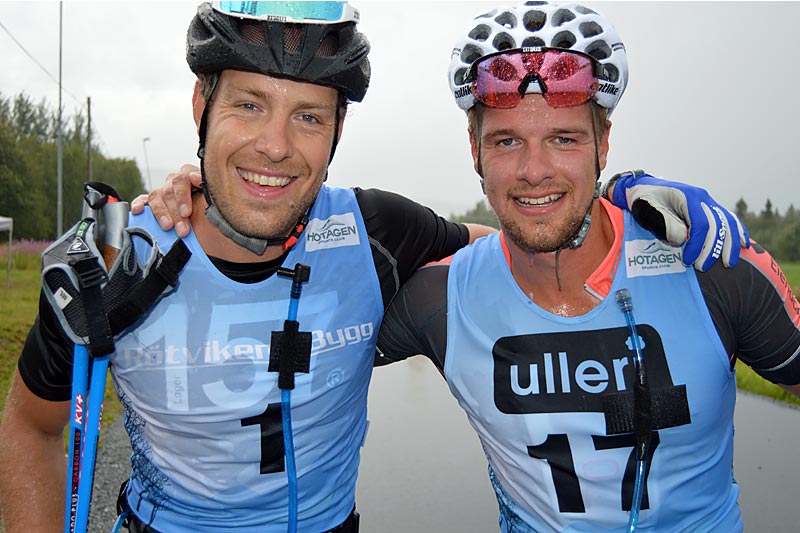 Anton Karlsson (tv) slo Oskar Kardin i det 42 km lange rulleskimaratonet Vaajmarathon 2018. Foto: Karl Audun Fagerli. Anton Karlsson (tv) slo Oskar Kardin i det 42 km lange rulleskimaratonet Vaajmarathon 2018. Foto: Karl Audun Fagerli.