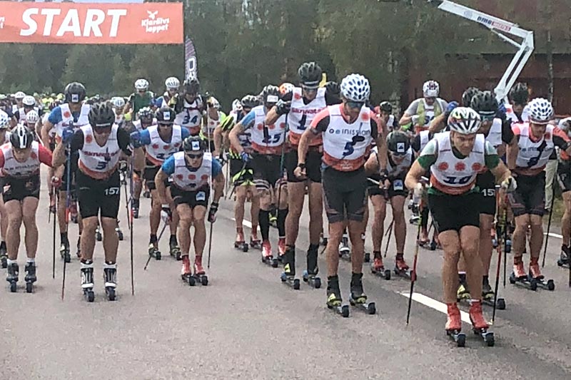 Starten i det 90 km lange Klarälvsloppet 2018 hvor flere norske løpere slo seg inn på seierspallen. Foto: Sigmund Hov Moen. Starten i det 90 km lange Klarälvsloppet 2018 hvor flere norske løpere slo seg inn på seierspallen. Foto: Sigmund Hov Moen.