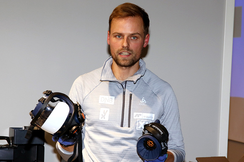 Tobias Dahl Fenre er bevisst på legge til rette for trygt og sikkert arbeid med skiene. Foto: Erik Borg. Tobias Dahl Fenre er bevisst på legge til rette for trygt og sikkert arbeid med skiene. Foto: Erik Borg.