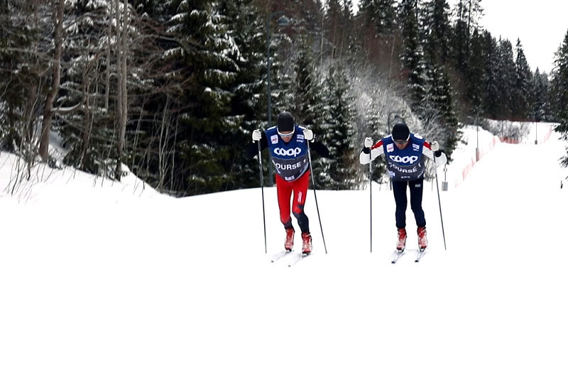 Morten Sætha og Mihhail Lukertsenko, begge fra Swix Racingservice tester smøring under World Cup i Holmenkollen 2019. Foto: Swix Sport. Morten Sætha og Mihhail Lukertsenko, begge fra Swix Racingservice tester smøring under World Cup i Holmenkollen 2019. Foto: Swix Sport.
