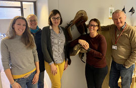 Deltakerne på det første samarbeidsmøtet: (f.v.) Ingvild Lillefjære og Ingebjørg Henni fra Bransjeforeningen. Cecilie Gaarder Skaug og Hanne Dahl Lien fra Norsk Hestesenter og Anton Granhus fra Norges Rytterforbund. Foto: Geir Andre Dalhus.