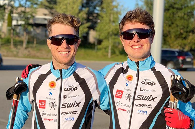 Petter Soleng Skinstad (tv) og Mårten Soleng Skinstad er fra høsten 2019 løpere i Team Coop. Foto: Coop. Petter Soleng Skinstad (tv) og Mårten Soleng Skinstad er fra høsten 2019 løpere i Team Coop. Foto: Coop.