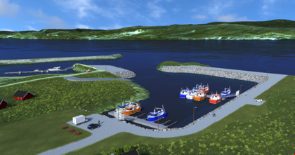 Breivikbotn fiskerihavn – Lillehavet (Illustrasjon: Dr. Techn. Olav Olsen AS)