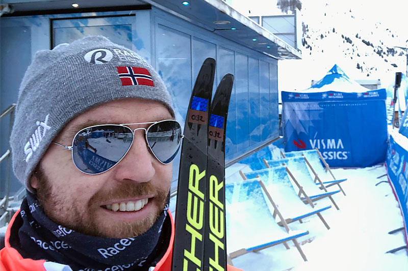 Tord Asle Gjerdalen i samband med Visma Ski Classics-rennet La Venosta i midten av desember 2019. Foto: Privat. Tord Asle Gjerdalen i samband med Visma Ski Classics-rennet La Venosta i midten av desember 2019. Foto: Privat.