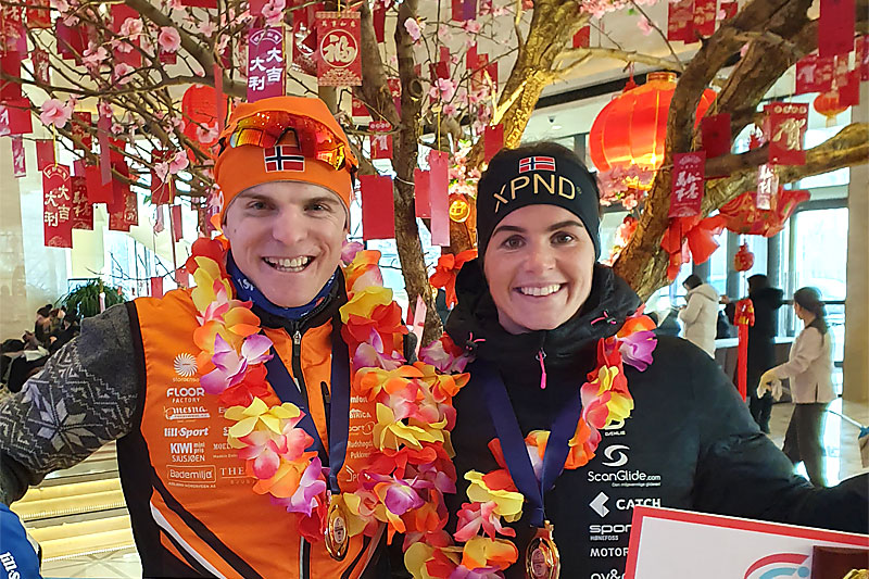 Vinjar Skogsholm fra da han og Ingeborg Dahl ble nummer 1 og 2 i Vasaloppet China 2020 for et par uker siden. Foto: Privat. Vinjar Skogsholm fra da han og Ingeborg Dahl ble nummer 1 og 2 i Vasaloppet China 2020 for et par uker siden. Foto: Privat.