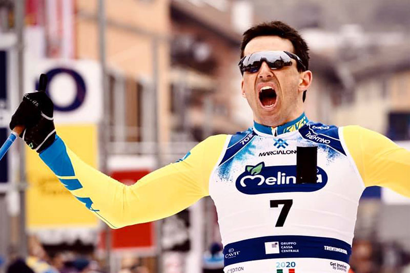 Tore Bjørseth Berdal jubler over seier i Marcialonga 2020, sesongens 6. renn i Visma Ski Classics. Foto: Magnus Östh/Visma Ski Classics. Tore Bjørseth Berdal jubler over seier i Marcialonga 2020, sesongens 6. renn i Visma Ski Classics. Foto: Magnus Östh/Visma Ski Classics.