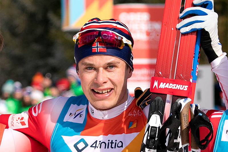 Harald Østberg Amundsen etter sitt gulløp på 30 km under U23-VM 2020 i Oberwiesenthal. Foto: Marko Unger / Studio2media. Harald Østberg Amundsen etter sitt gulløp på 30 km under U23-VM 2020 i Oberwiesenthal. Foto: Marko Unger / Studio2media.