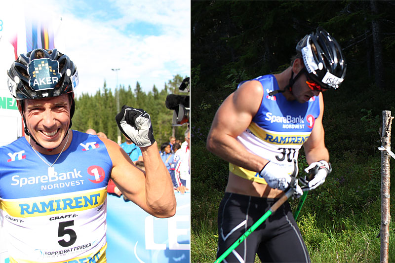Gutter med arm-muskler, til venstre Eldar Rønning fra da han vant 15 km fellesstart under Toppidrettsveka i Knyken en tidligere sesong. Til høyre Johan Kjølstad i samme renn. Foto: Geir Nilsen/Langrenn.com. Gutter med arm-muskler, til venstre Eldar Rønning fra da han vant 15 km fellesstart under Toppidrettsveka i Knyken en tidligere sesong. Til høyre Johan Kjølstad i samme renn. Foto: Geir Nilsen/Langrenn.com.