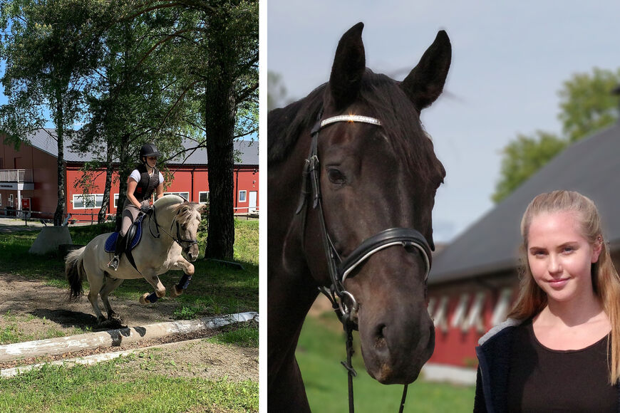 Reina Solberg Tysse (t.v.) og Agnes Maria Selland er nå ferdige med sin læretid på Norsk Hestesenter.