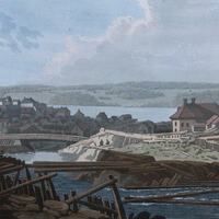 Byen Moss rundt år 1800. (J.W. Edy)
