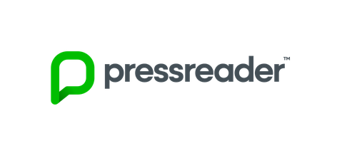 Logo i grønt for pressreader, en tjeneste for digitale aviser og tidsskrifter