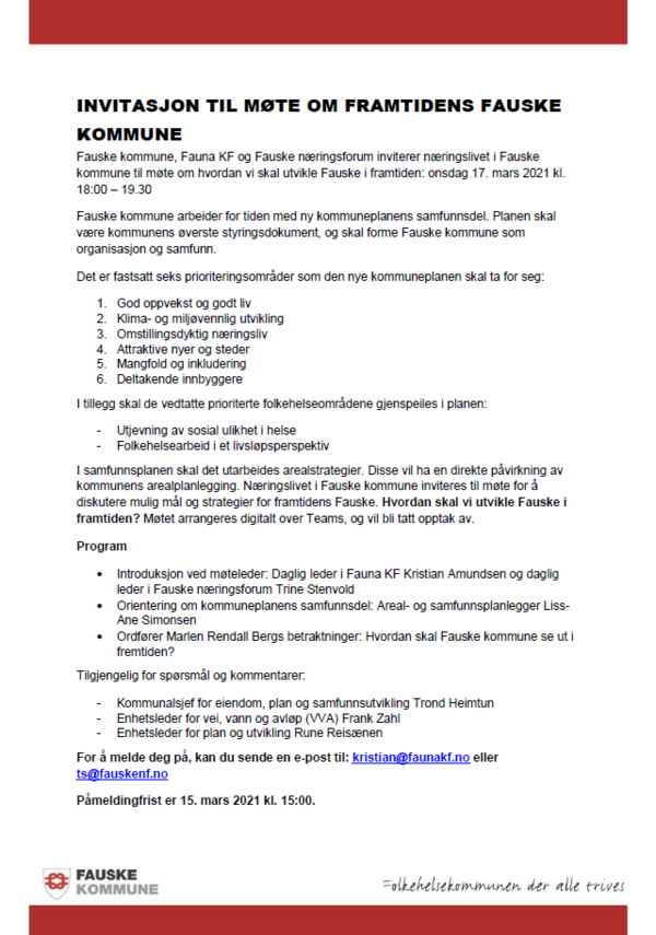 Invitasjon til næringslivet