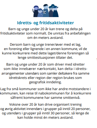 Bildet viser en del av en plakat om nasjonale regler