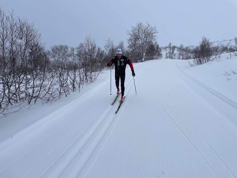 Skiføre på Oppdal. Ola Berger var først ute med å teste løypene. Bildet er tatt lørdag morgen. Foto: Hallvard Storli Skiføre på Oppdal. Ola Berger var først ute med å teste løypene. Bildet er tatt lørdag morgen. Foto: Hallvard Storli